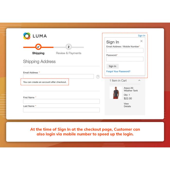 Login Via Mobile Number (M2)