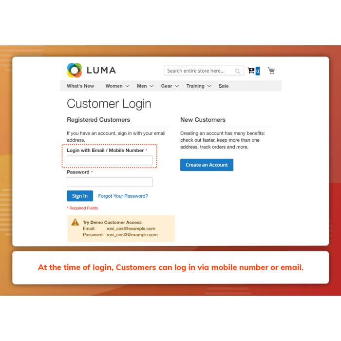 Login Via Mobile Number (M2)