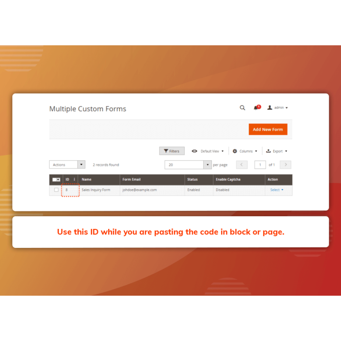 Multiple Custom Forms (M2)