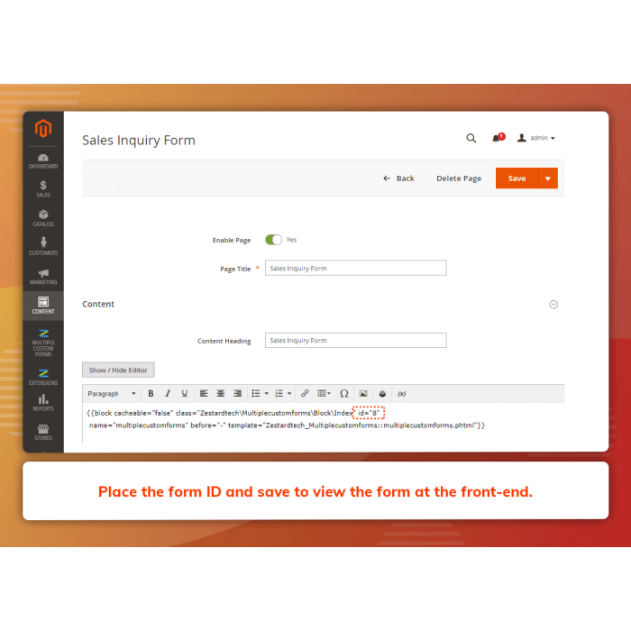 Multiple Custom Forms (M2)