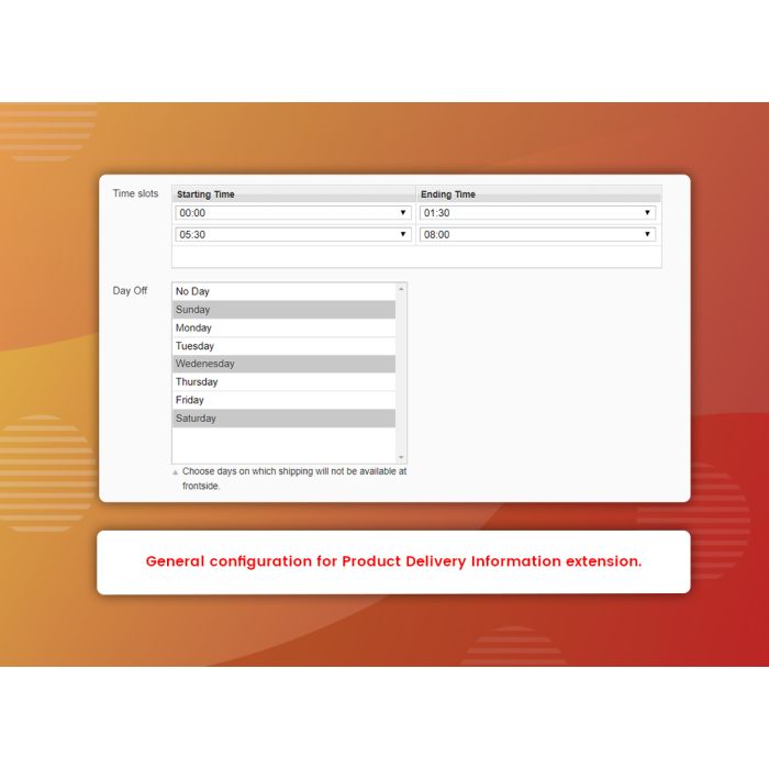 Product Delivery Information (M1)